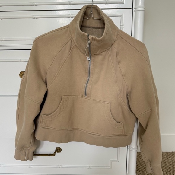 Lululemon Scuba Oversized Funnel-Neck Half Zip tan xs/s perfect condition! - Picture 2 of 6